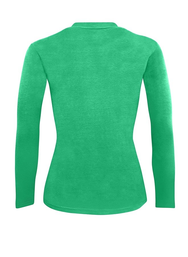 Natural Uniforms Women's Under Scrub Tee Crew Neck Long Sleeve T-Shirt (Green, Large) - Image 3